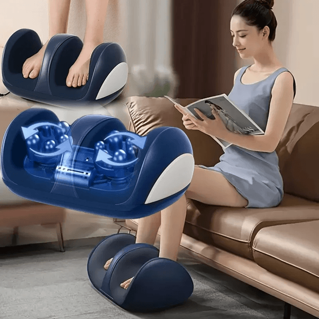 Extra Large Electric Foot and Calf Massager with Heat and Shiatsu Kneading Rollers