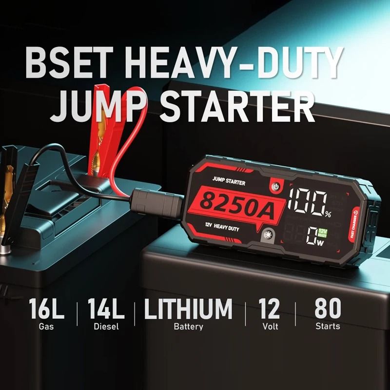 8250A 12V Car Battery Jump Starter 32000mAh Portable Booster Power Bank 1