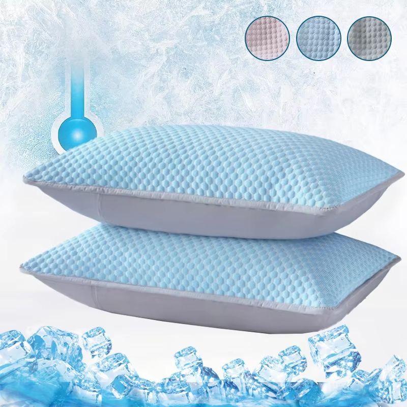 Summer Cooling Pillowcase – Solid Color Ice Bean Pillow Cover for Cool, Breathable Sleep (48x74cm, No Pillow)