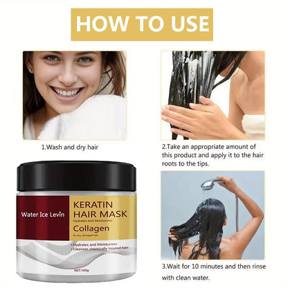 Collagen Keratin Hair Mask  Dual Oil Control Deep Conditioner For Smooth FrizzFree And Revitalized  5