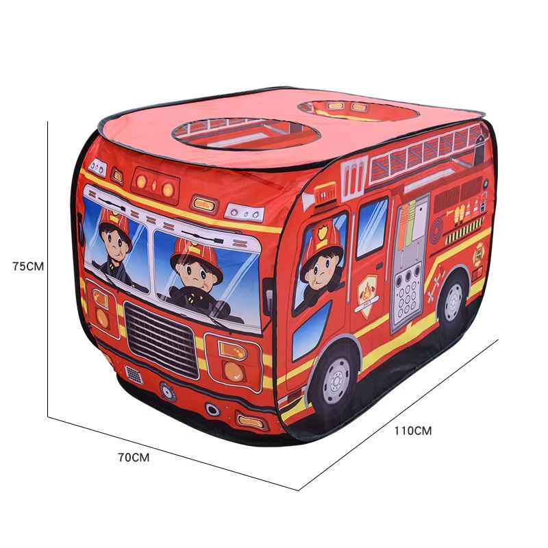 Childrens Fire Truck Play Tent  Indoor And Outdoor Kids Car Tent House With Sunroof 4