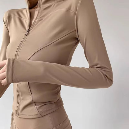 Womens QuickDry Yoga Jacket  Lightweight Zipper Sports Coat For Running Training  Everyday Fitness  3