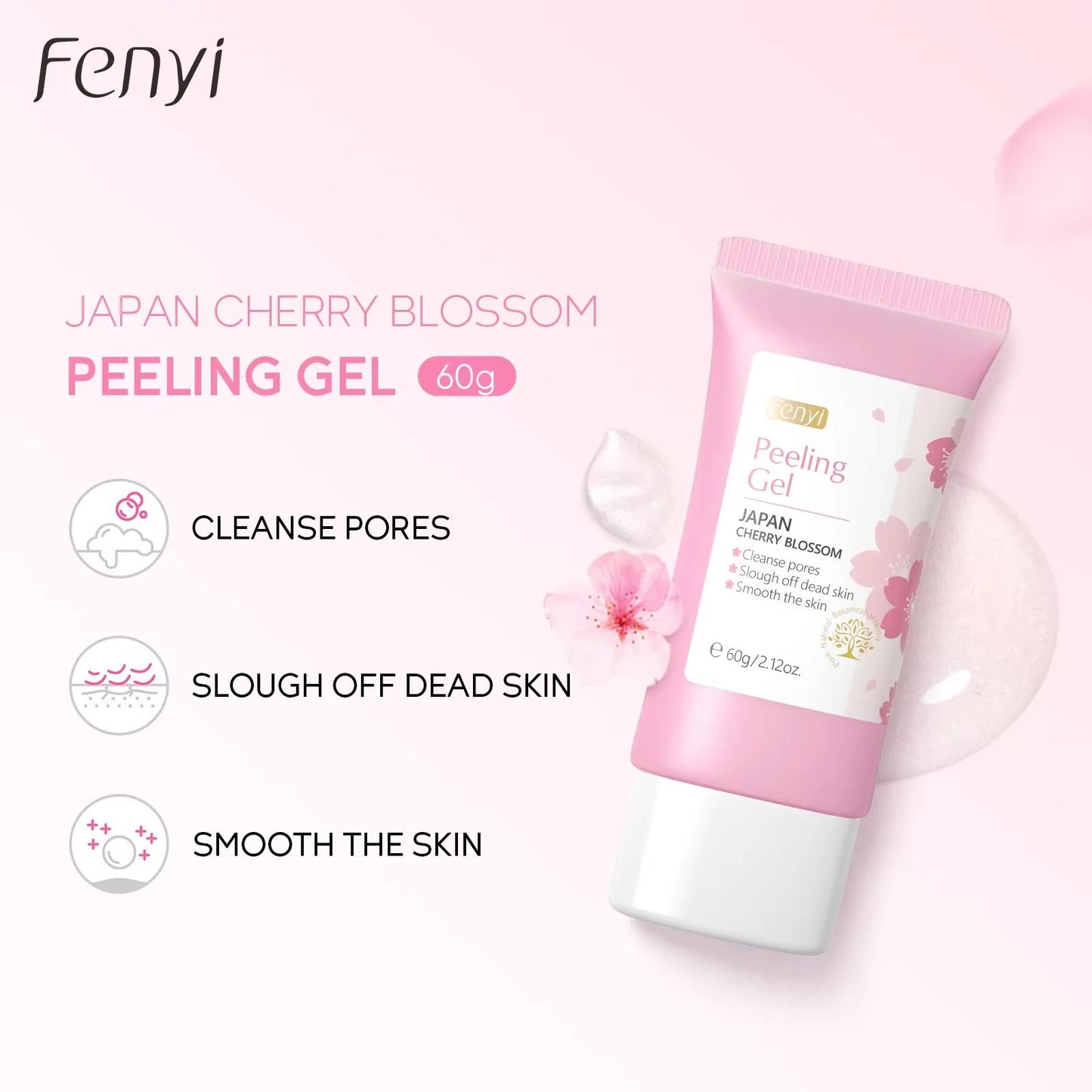 Sakura Deep Cleansing Exfoliating Gel  Brightening Facial Scrub And Moisturizer 60g 1