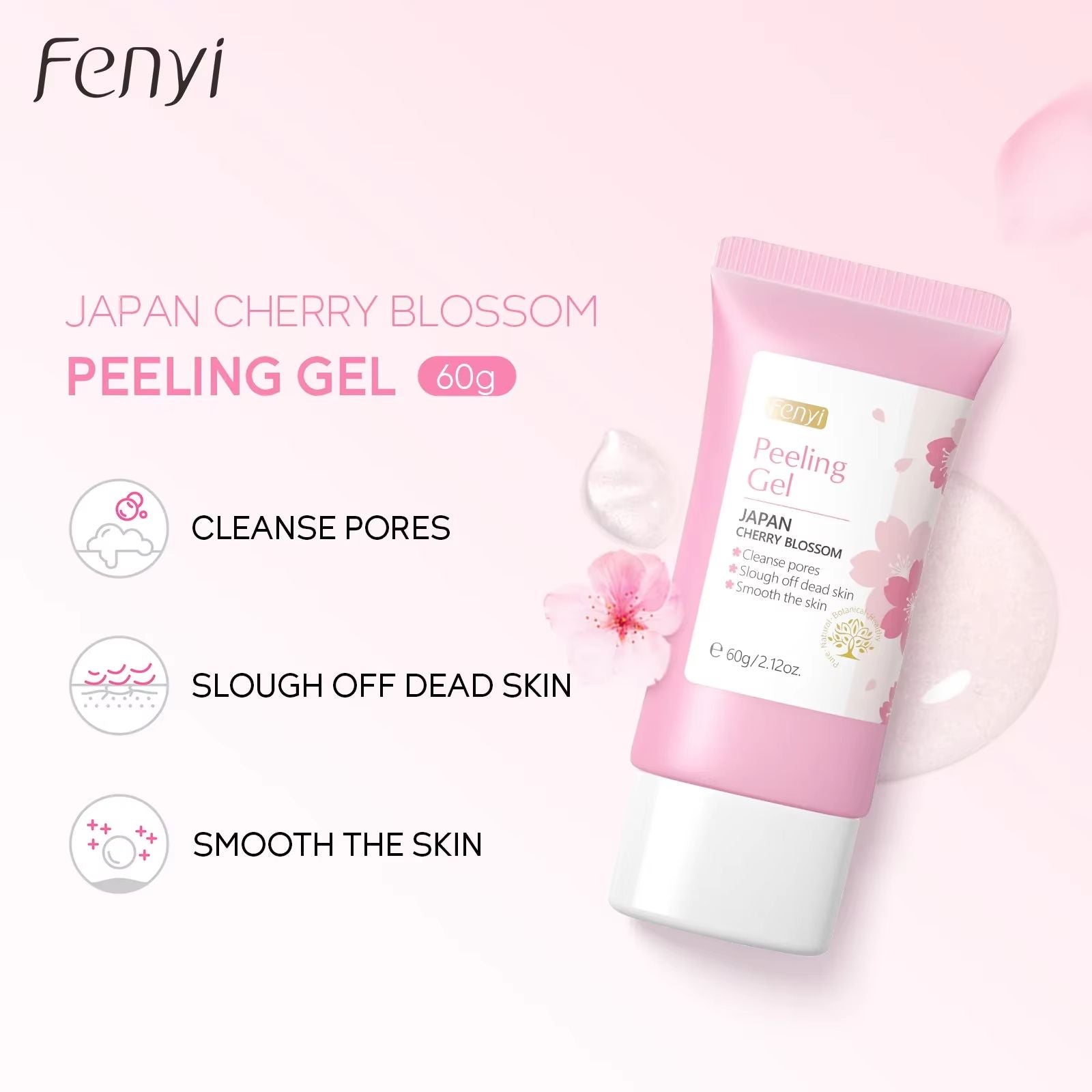 Sakura Deep Cleansing Exfoliating Gel  Brightening Facial Scrub And Moisturizer 60g 1