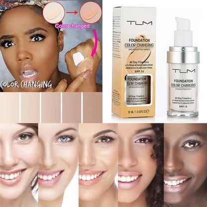 TLM Color Changing Foundation  Magic Liquid Makeup Base Soft Matte Long Lasting Hydration 1