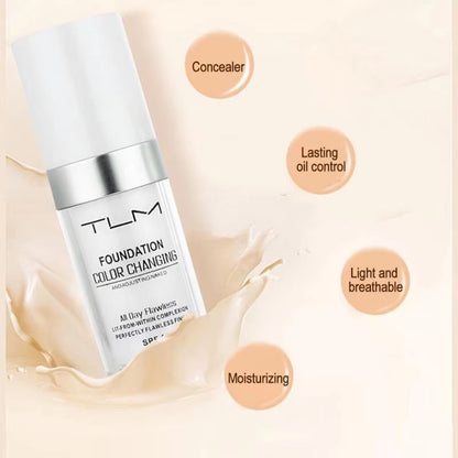 TLM Color Changing Foundation  Magic Liquid Makeup Base Soft Matte Long Lasting Hydration 3