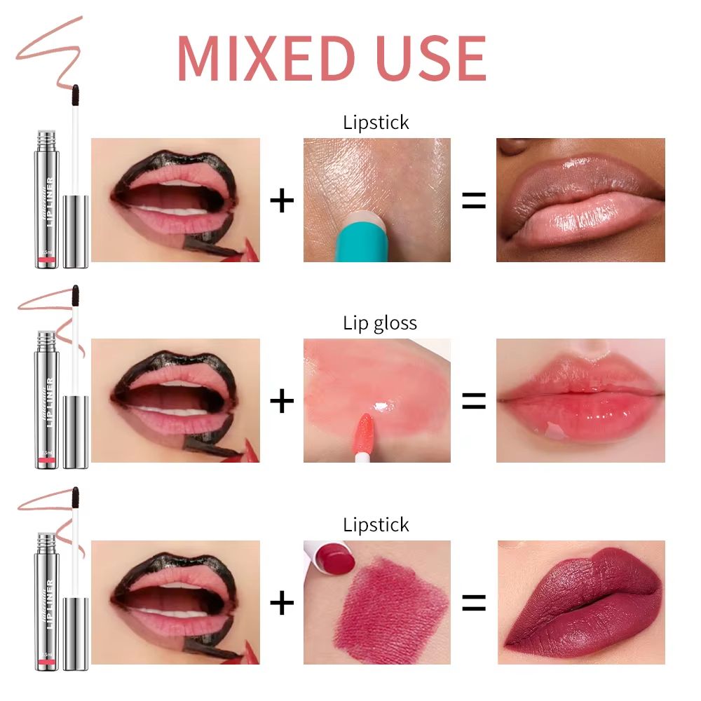 4PCS Waterproof Lip Liner Set  LongLasting Matte Lip Stain And TransferProof Lip Liner With PeelOff 2