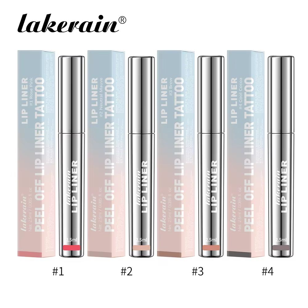 4PCS Waterproof Lip Liner Set  LongLasting Matte Lip Stain And TransferProof Lip Liner With PeelOff 8