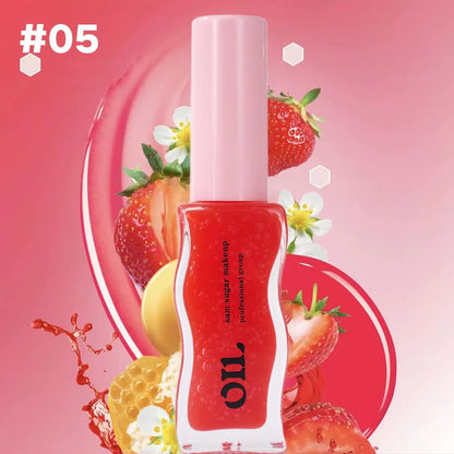Fruit Honey Lip Oil  Hydrating Lip Gloss With Plumping Jelly Finish And Strawberry Tint 8