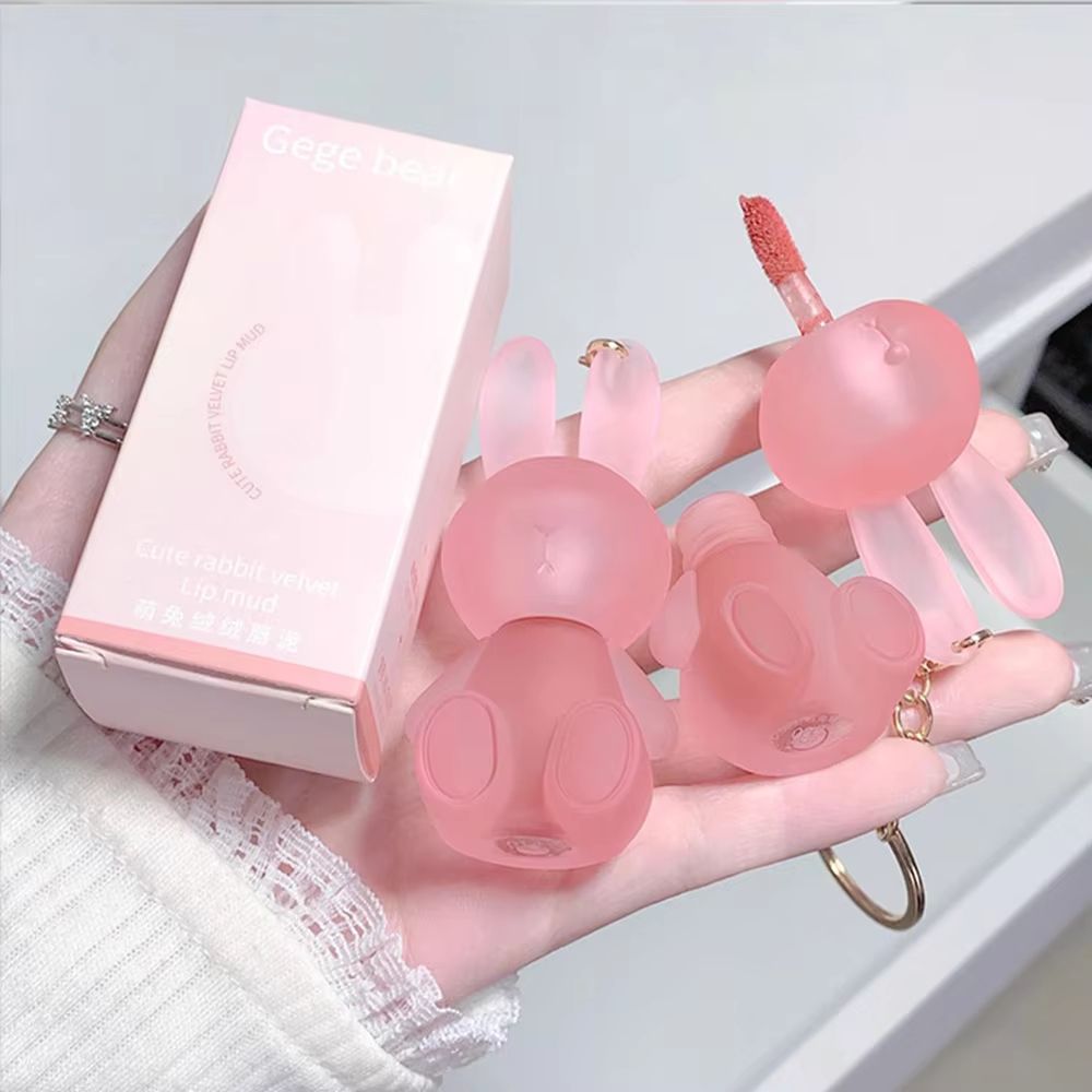 Gege Bear Rabbit Lip Glaze – Long-Lasting Matte Lipstick with Velvet Lip Clay Finish