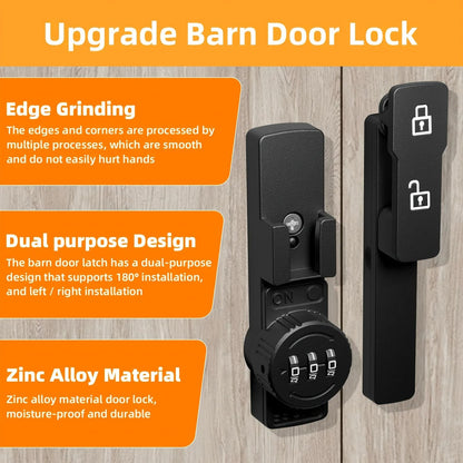 Sliding Barn Door Combination Lock With 3 Digit Code 4