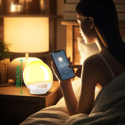 Smart Wake Up Light Bluetooth Alarm Clock With Natural Sounds 2