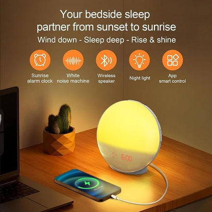Smart Wake Up Light Bluetooth Alarm Clock With Natural Sounds 3