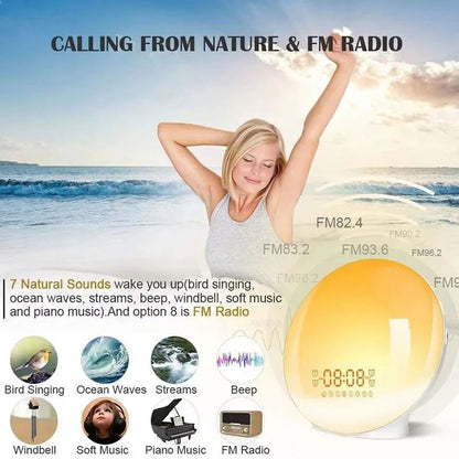 Smart Wake Up Light Bluetooth Alarm Clock With Natural Sounds 4