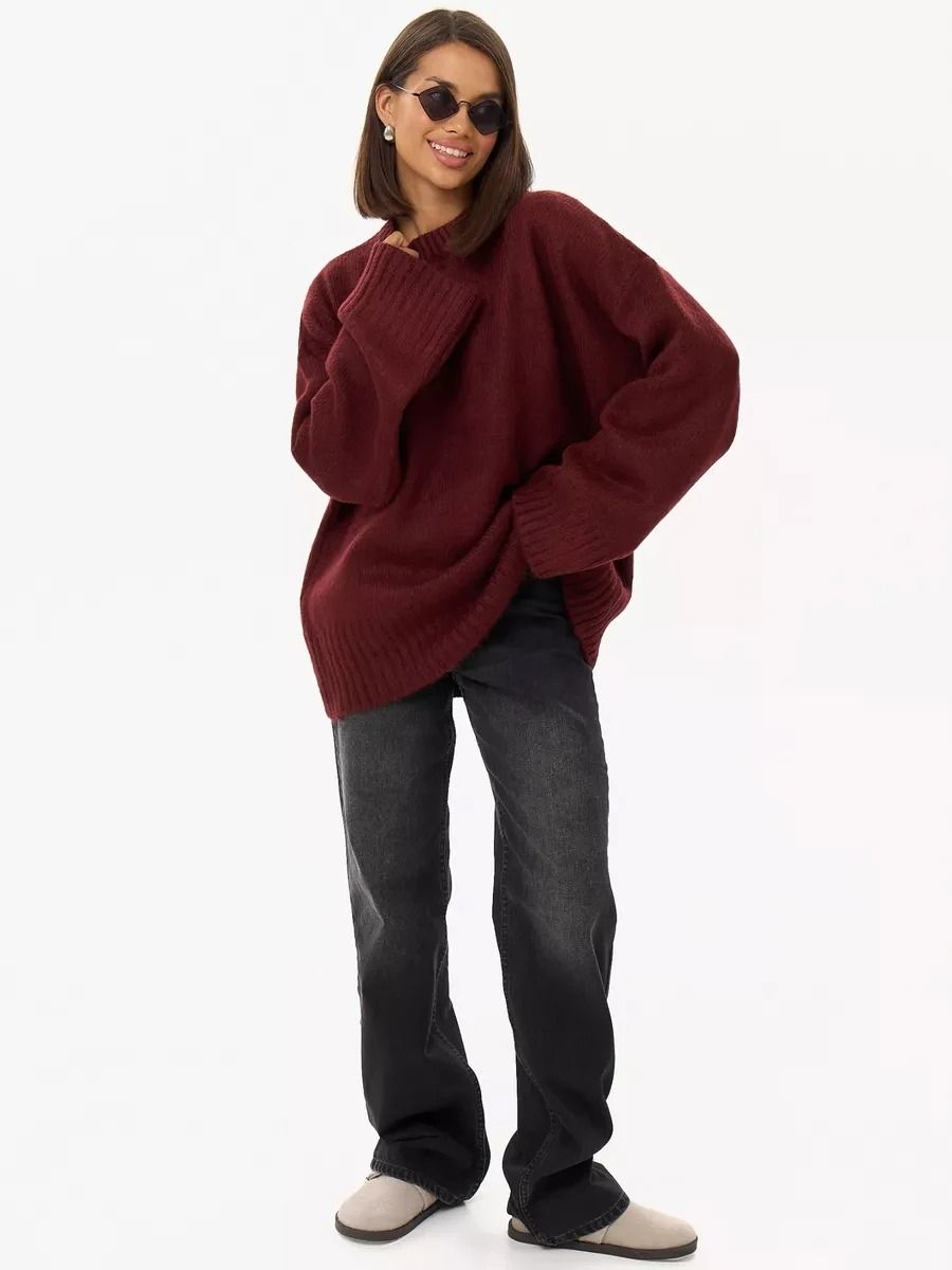 Cozy Oversized Womens Sweater Knitted Winter Pullover