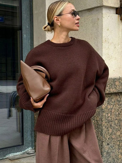 Cozy Oversized Womens Sweater Knitted Winter Pullover 5