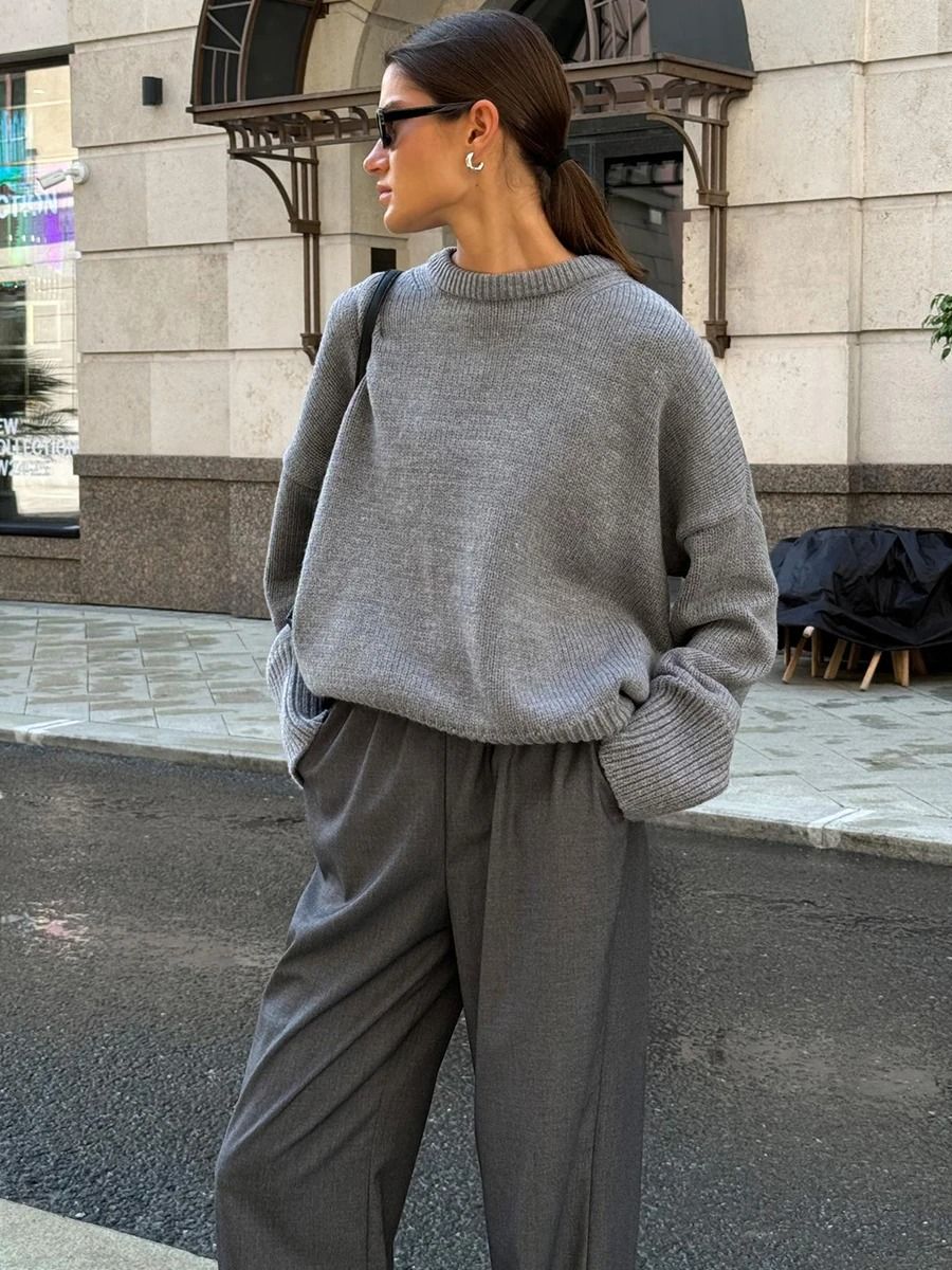 Cozy Oversized Womens Sweater Knitted Winter Pullover 8