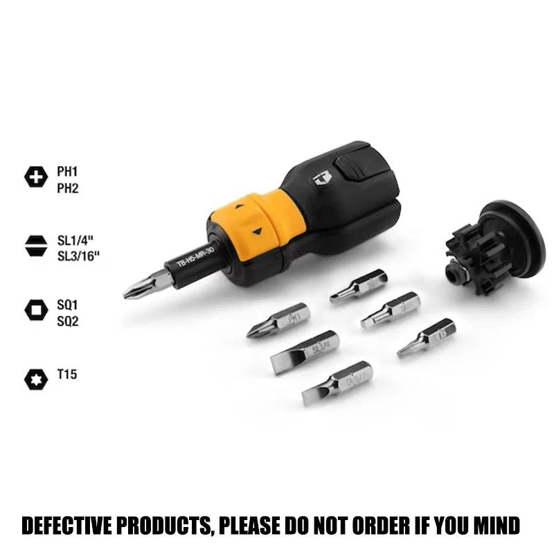 Heavy Duty Multi Bit Ratcheting Screwdriver Set 9 Piece