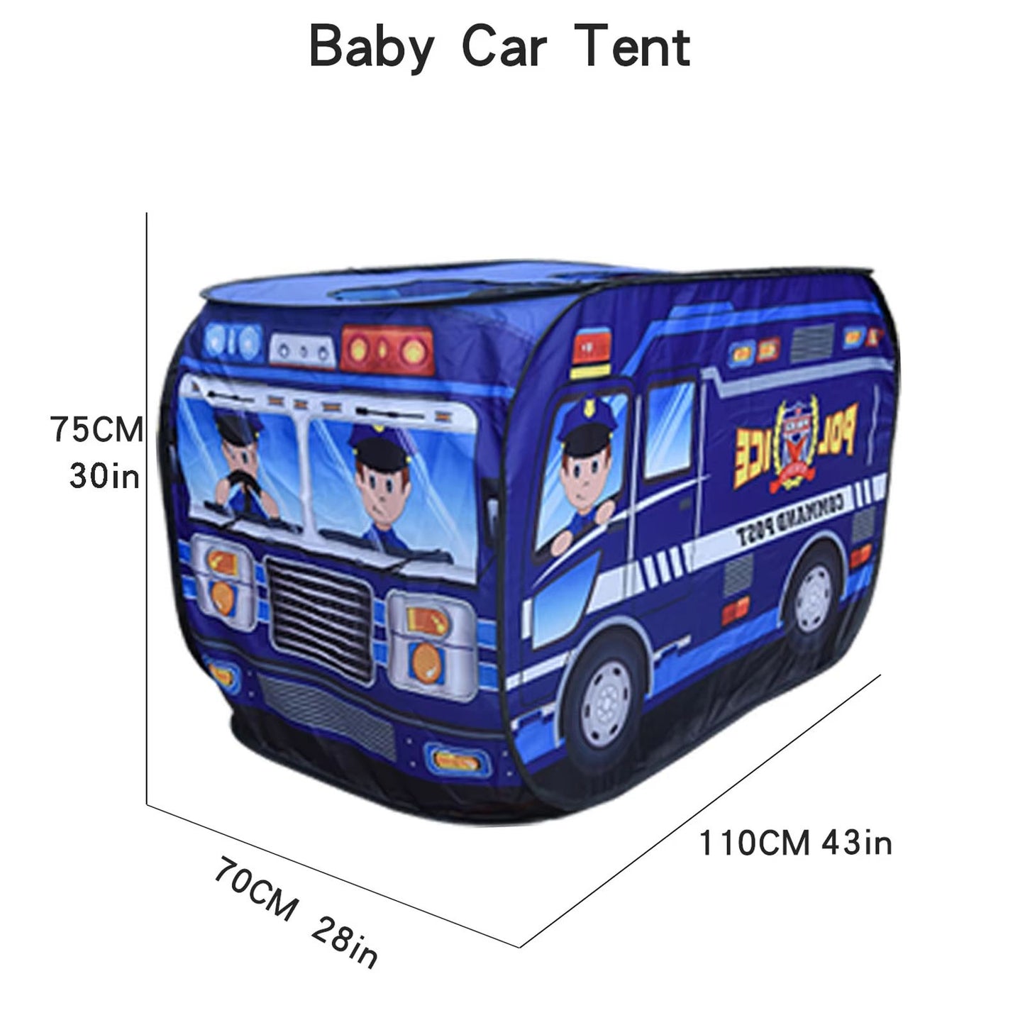 Kids Indoor Car Tent Playhouse  Foldable Princess And Police Car Play Tent For Boys And Girls 1
