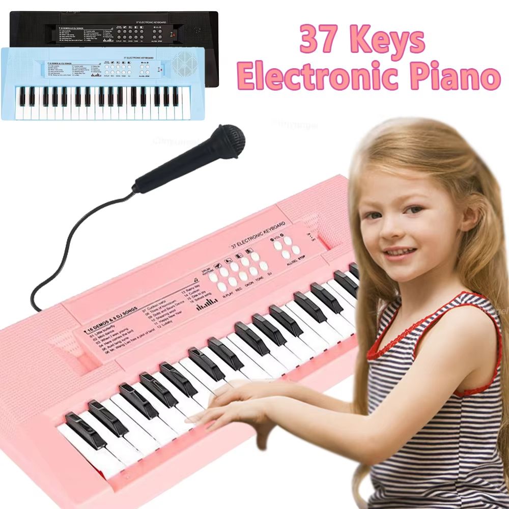 37 Keys Kids Electronic Piano Keyboard with Microphone – Educational Musical Toy for Boys and Girls