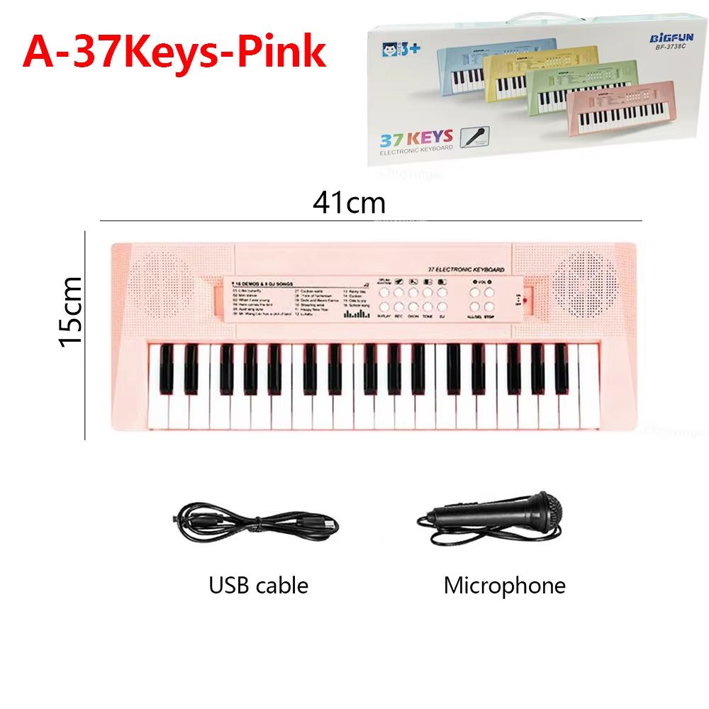 37 Keys Kids Electronic Piano Keyboard With Microphone  Educational Musical Toy For Boys And Girls 9