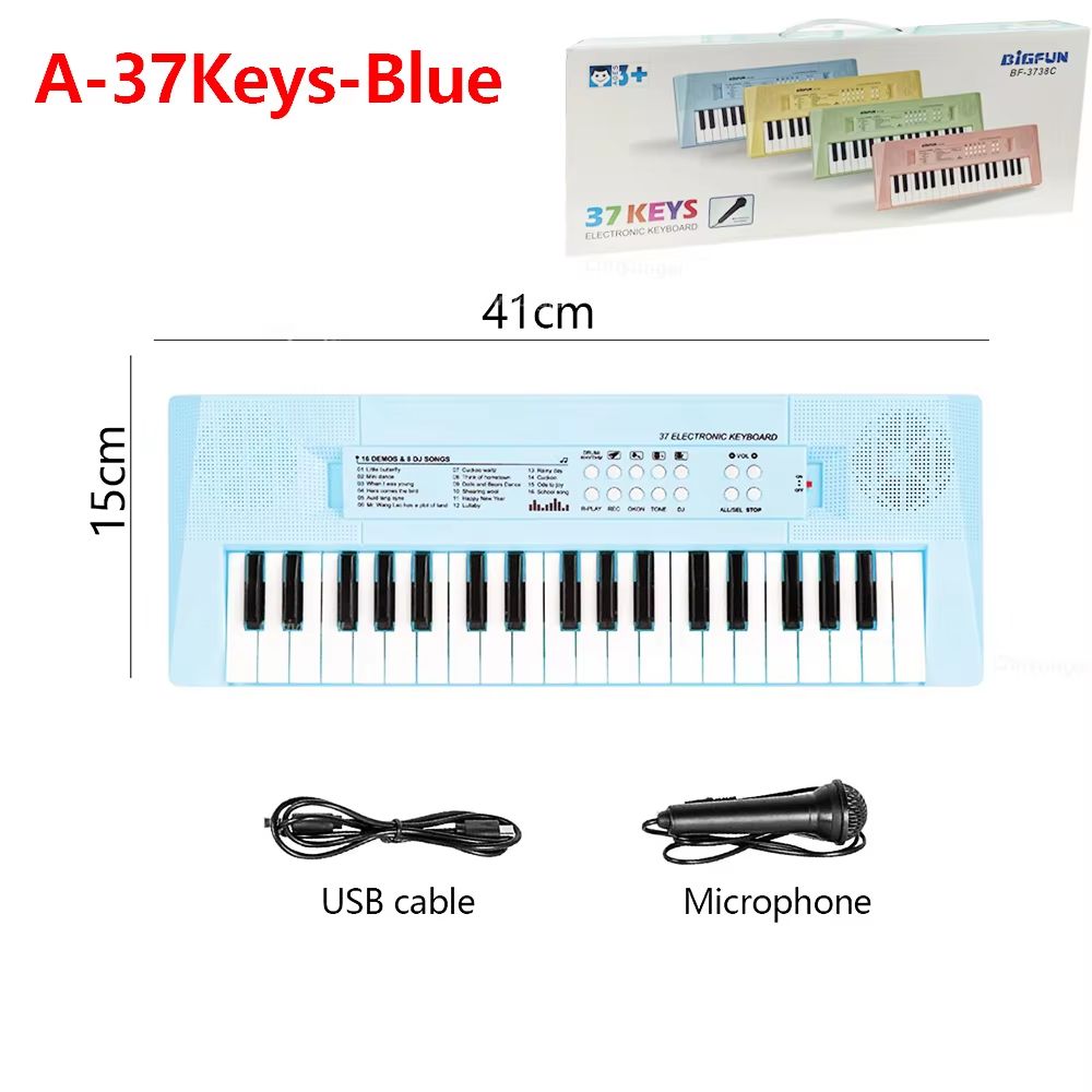 37 Keys Kids Electronic Piano Keyboard With Microphone  Educational Musical Toy For Boys And Girls 11