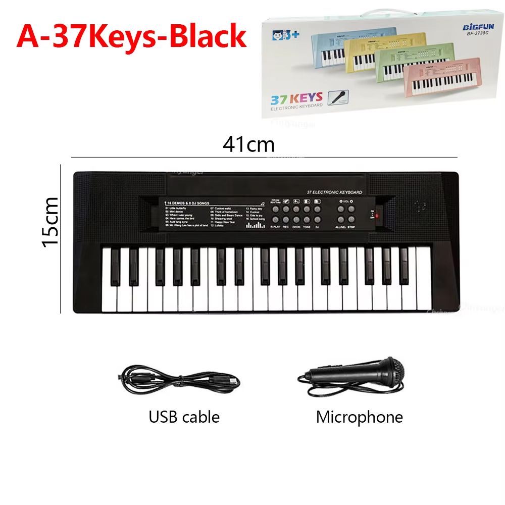 37 Keys Kids Electronic Piano Keyboard With Microphone  Educational Musical Toy For Boys And Girls 12