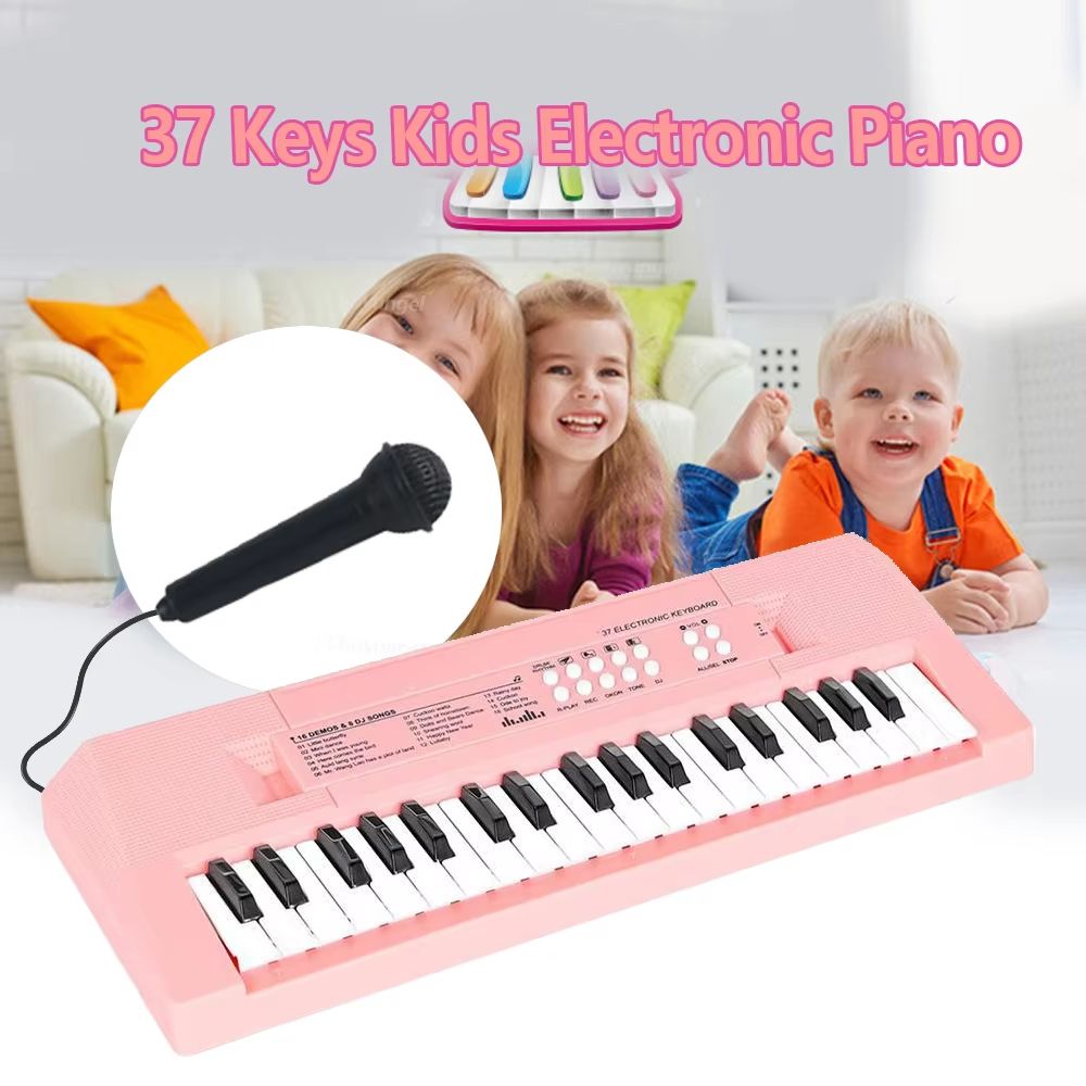 37 Keys Kids Electronic Piano Keyboard With Microphone  Educational Musical Toy For Boys And Girls 2
