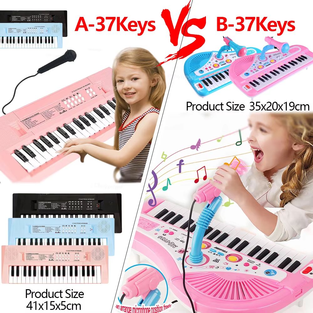 37 Keys Kids Electronic Piano Keyboard With Microphone  Educational Musical Toy For Boys And Girls 5