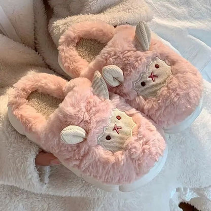 Cozy Cartoon Plush Sheep Slippers  Warm Winter Indoor Cotton Slippers For Men  Women 5