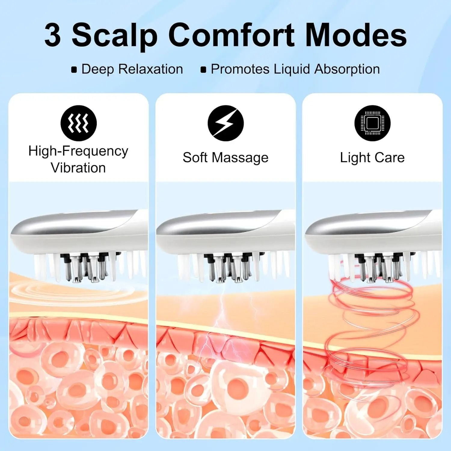 3 In 1 EMS Hair Growth Massage Comb With Red And Blue Light Therapy And Oil Dispenser 2