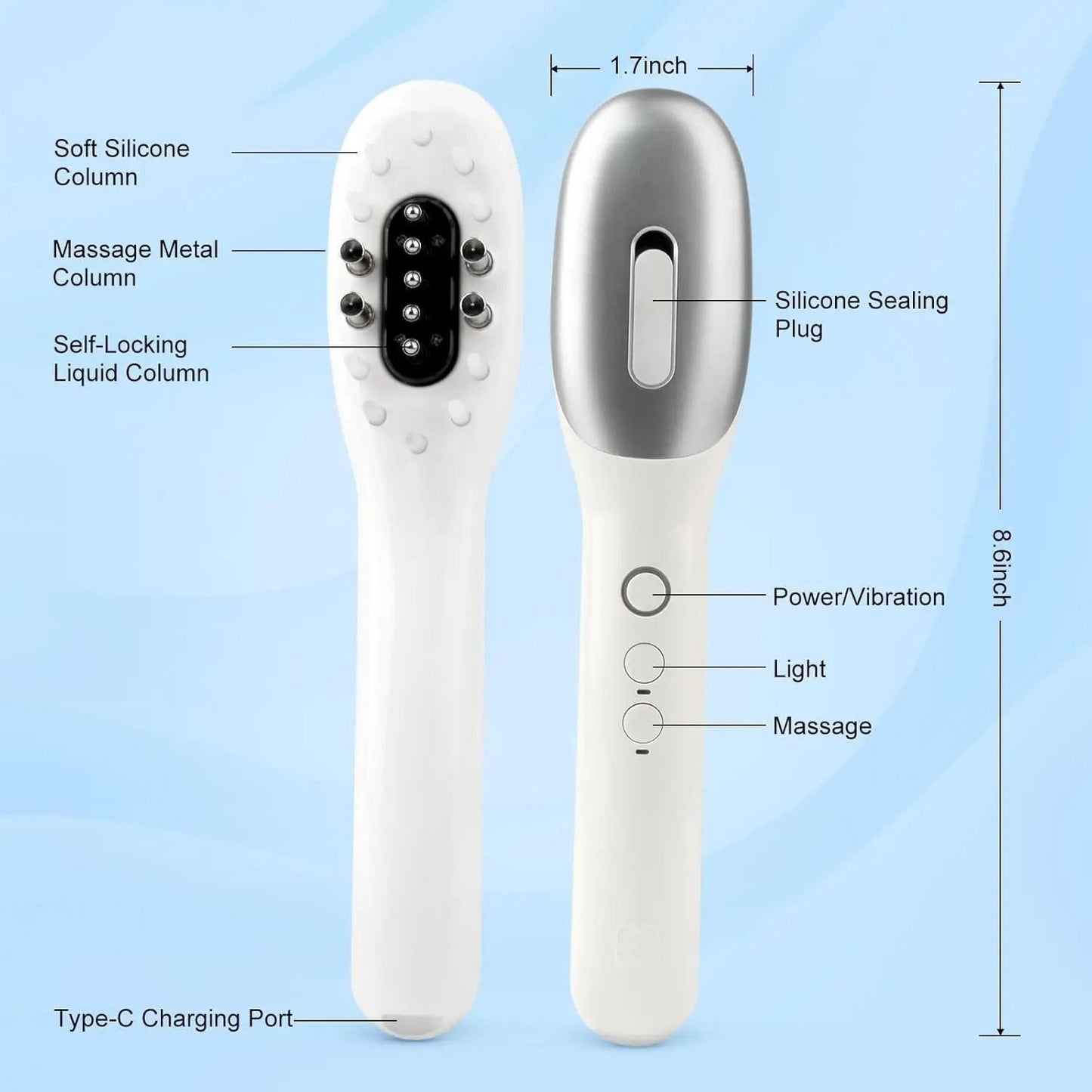 3 In 1 EMS Hair Growth Massage Comb With Red And Blue Light Therapy And Oil Dispenser 5