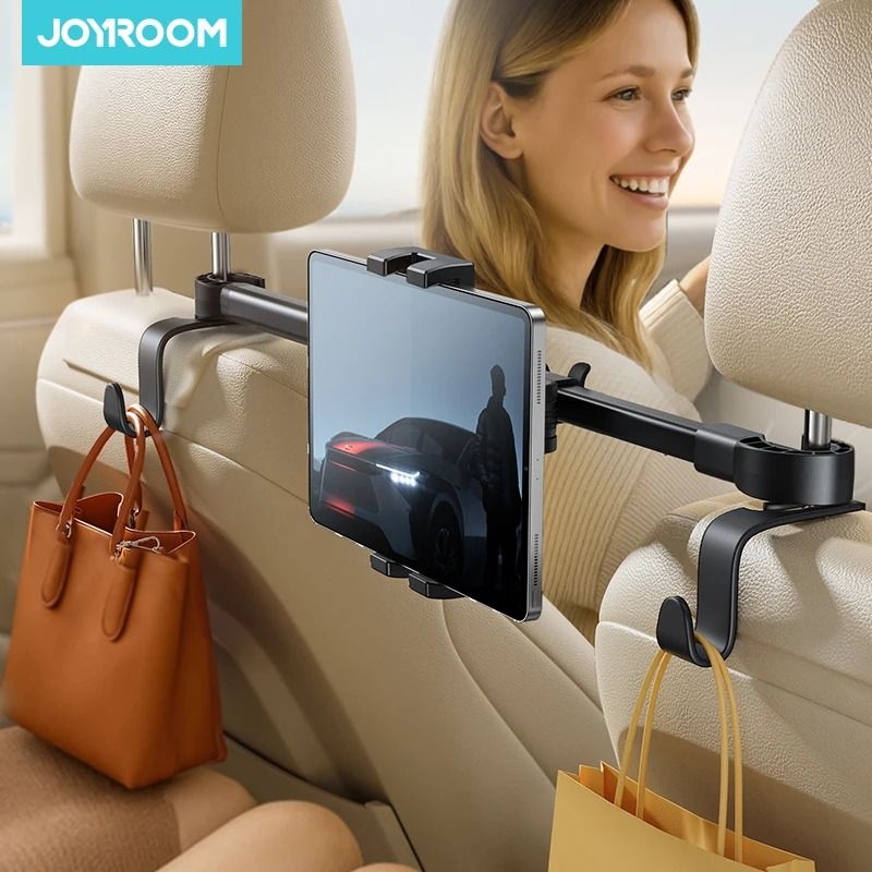 Joyroom Car Headrest Tablet Holder with Extension Arm for 4.7 to 12.9 Inch Devices