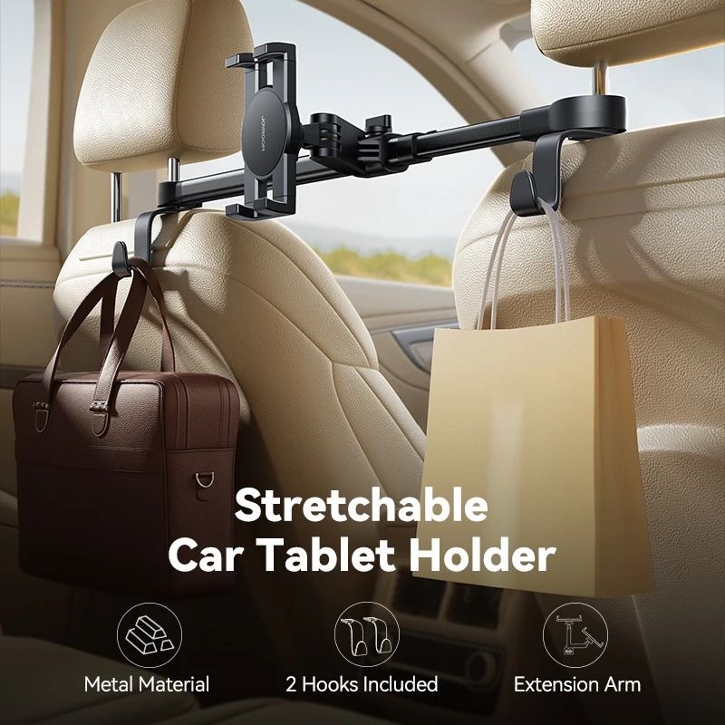 Joyroom Car Headrest Tablet Holder With Extension Arm For 47 To 129 Inch Devices 1