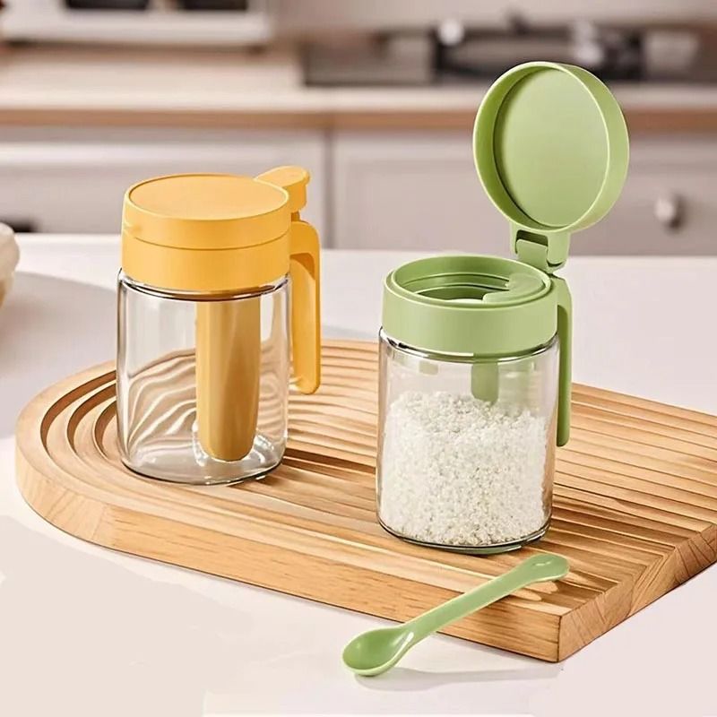 Kitchen Seasoning Jar Set with Spoon Separation