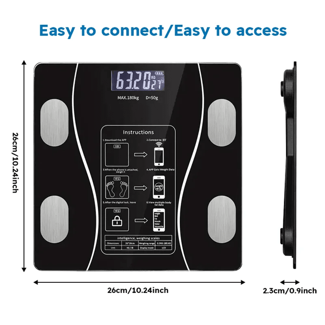Smart Body Fat Scale Wireless Digital Bathroom Weight Analyzer 2