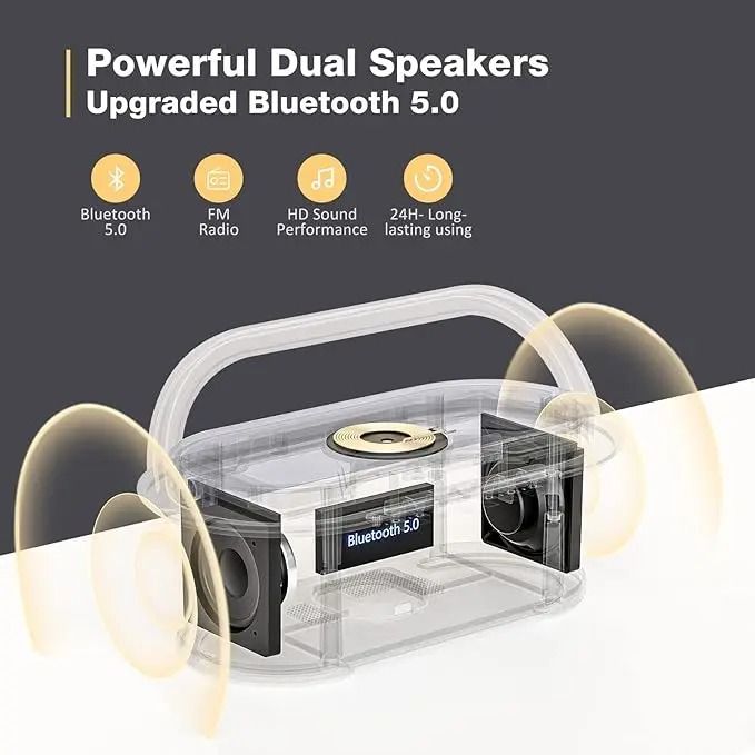 Portable Bluetooth Speaker With Wireless Charger FM Radio And Dimmable Light 2
