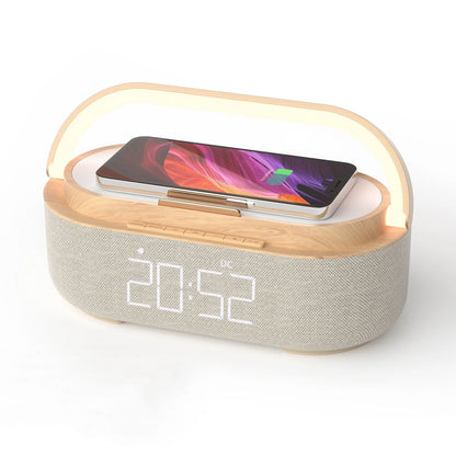 Portable Bluetooth Speaker With Wireless Charger FM Radio And Dimmable Light 6