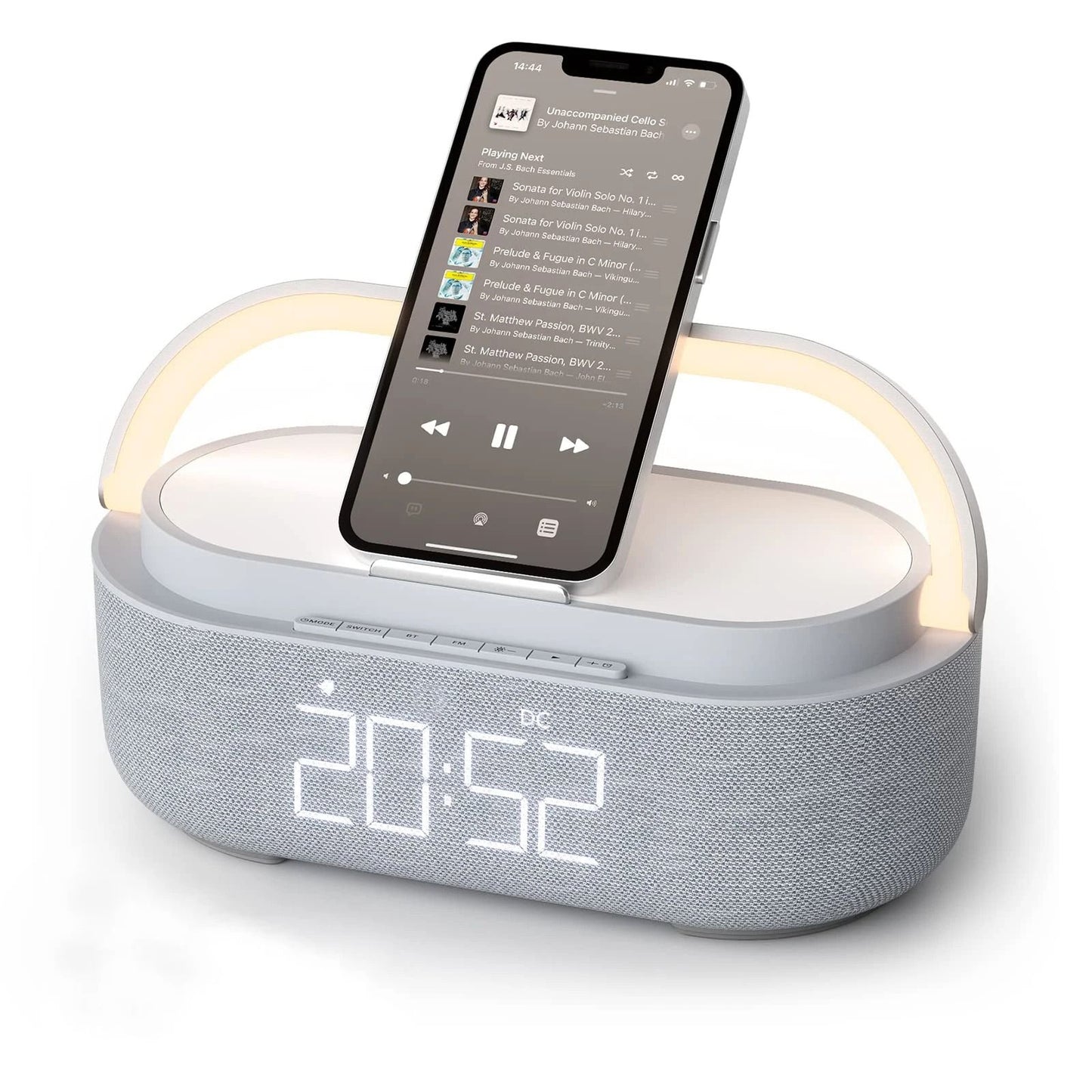 Portable Bluetooth Speaker With Wireless Charger FM Radio And Dimmable Light 8