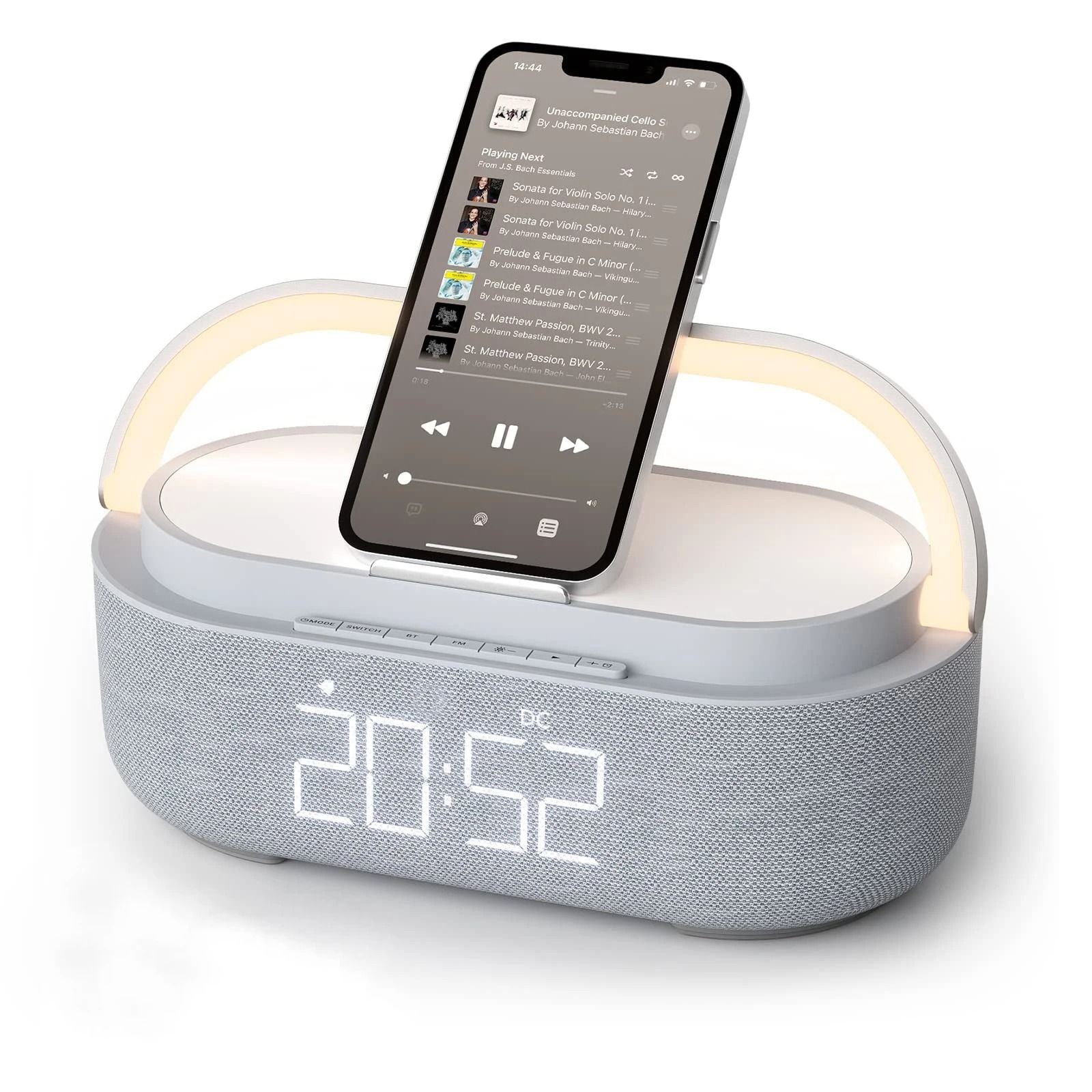 Portable Bluetooth Speaker With Wireless Charger FM Radio And Dimmable Light 8