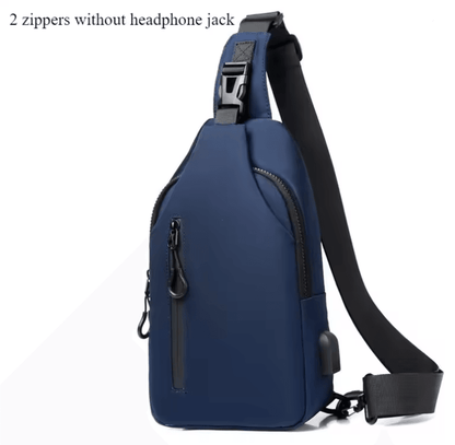 Men Chest Bag With USB Charging Casual Crossbody Shoulder Bag 2