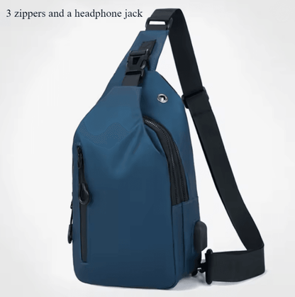 Men Chest Bag With USB Charging Casual Crossbody Shoulder Bag 5