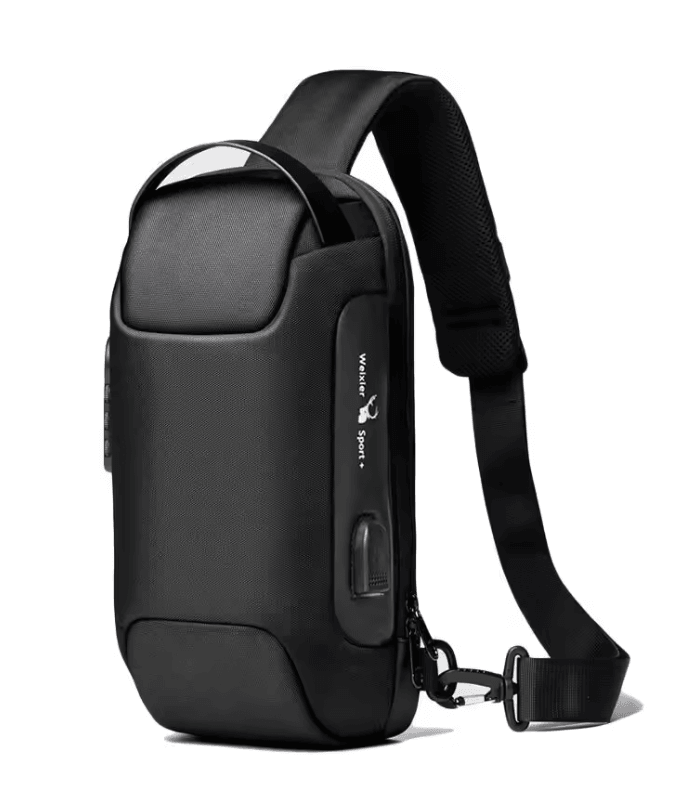 Mens Crossbody Bag With USB Charging Waterproof Anti Theft Shoulder Pack 2