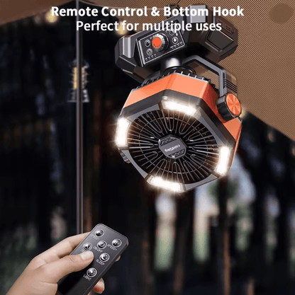 Portable Camping Fan With 20000mAh Battery And LED Lantern For Outdoor Use 1