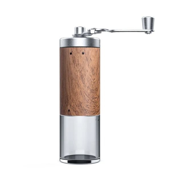 Portable Wood Grain Stainless Steel Hand Crank Coffee Grinder 6