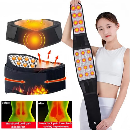 Adjustable Tourmaline Self Heating Magnetic Therapy Lumbar Support Belt for Back Pain Relief and Posture Care