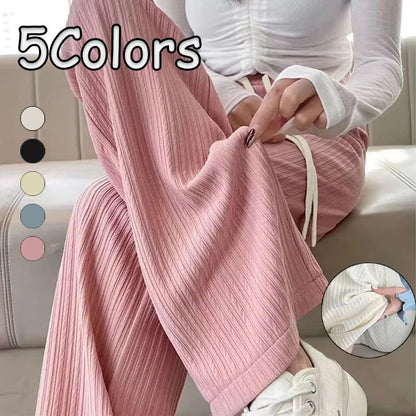 2025 High-Waist Bubble Cloud Puff Pants – Draped Wide-Leg / Narrow Straight Fit