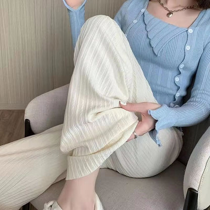 2025 HighWaist Bubble Cloud Puff Pants  Draped WideLeg  Narrow Straight Fit 2