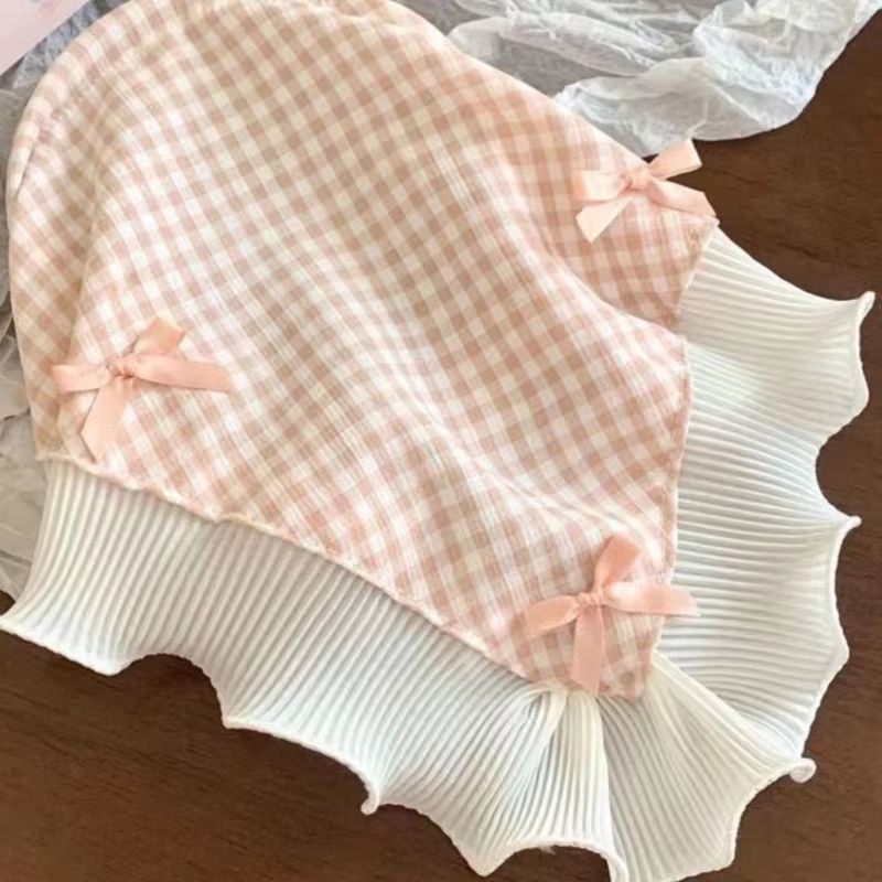 Korean Lace Bow Triangular Scarf  Elegant Retro Headscarf  Y2K Bandana For Women 2