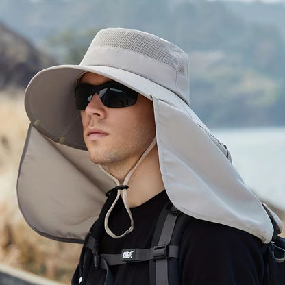 TrailGuard Mens WideBrim Sun Hat With Neck Shade  Breathable Outdoor Fishing  Hiking Hat 4
